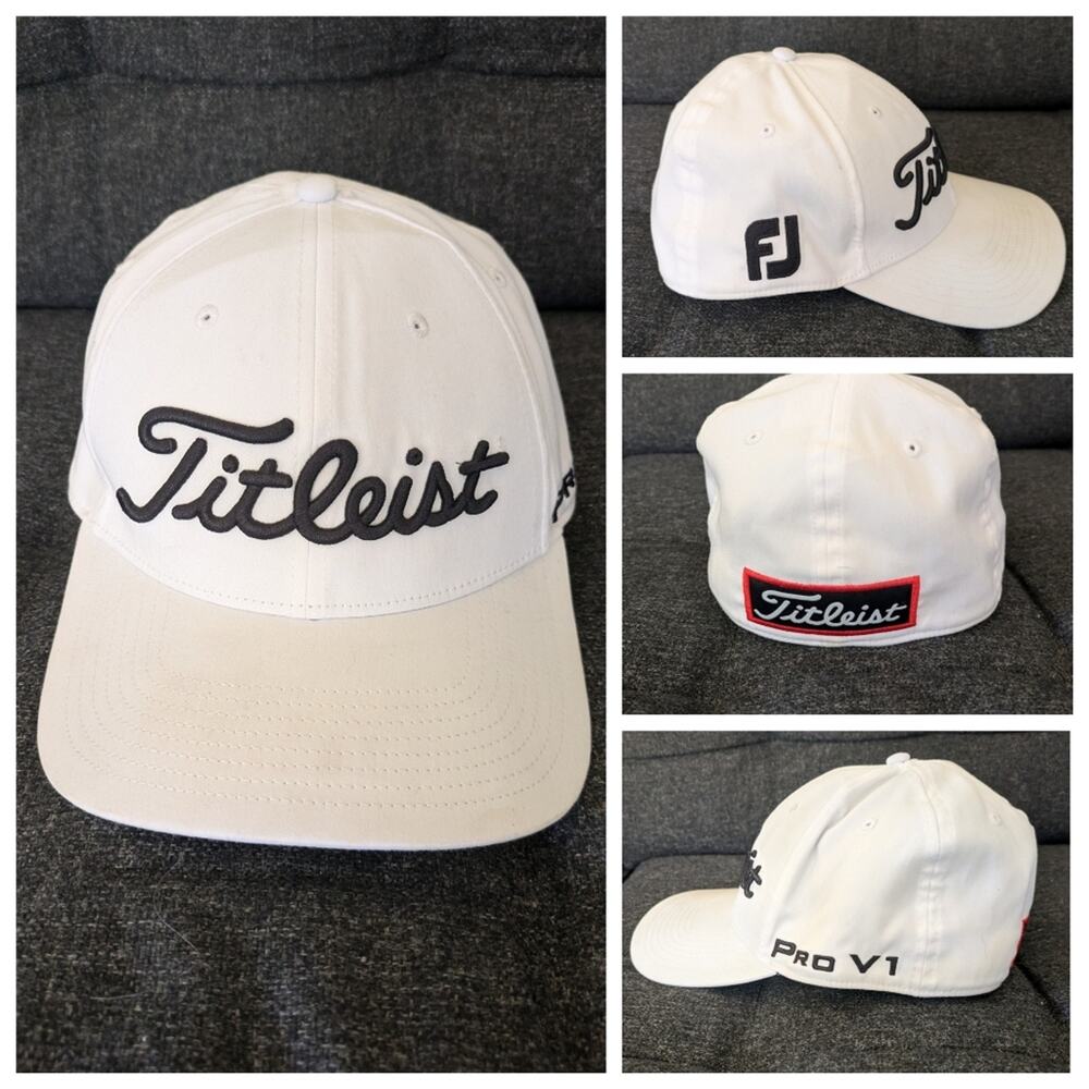 Titleist FootJoy Pro V1 Cap White Golf Fitted